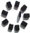 10 20x15x7mm Black Brick Glass Beads
